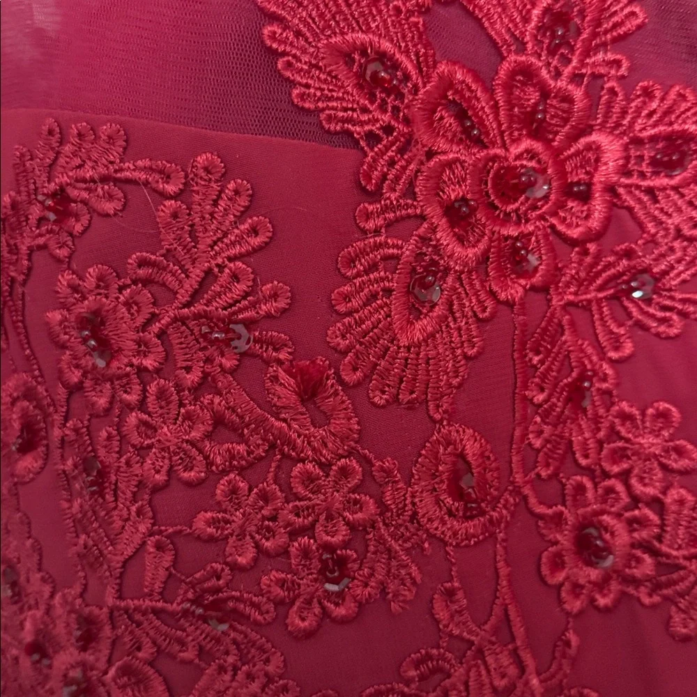Chic Red Lace Evening Dress - NWOT - Picture 3 of 6